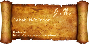 Jakab Nándor névjegykártya