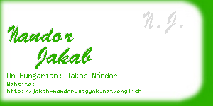 nandor jakab business card